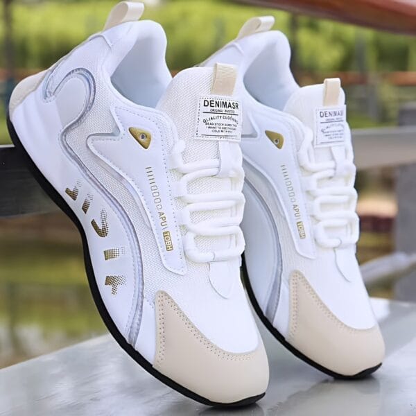 Fashion Colorblock Lace-up Sneakers For Men Running Walking Sports Shoes - Image 2