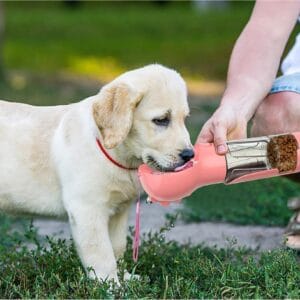 3 In 1 Dog Water Bottle Feeder/Bowl and Garbage Bag Storage