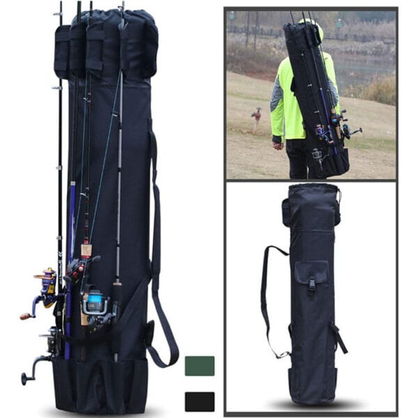 Cylinder Outdoor Fishing Bag Multifunctional Fishing Rod Bag Sea Rod Fishing Gear Storage Bag - Beeld 2
