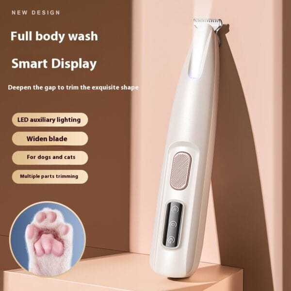 Pets Dog Paw Trimmer With LED Light Fully Waterproof Pet Hair Trimmer With LED Display Dog Clippers For Grooming Widen Blade - obrazek 4