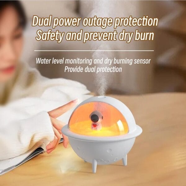 Astronaut Humidifier For Bedroom Mini Air Humidifier Space Planet Air Humidifier USB Electric Ultrasonic Cool Water Mist Aroma Diffuser With LED Light For Home Room Mini Humidifier - รูปภาพ 3