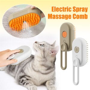 3 In 1 Pet Steam Brush for Message Grooming and Hair Removal