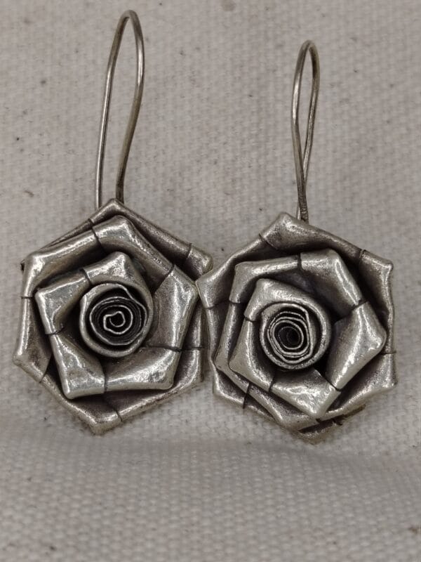 One-of-a-Kind Handcrafted 925 Silver Flower Earrings | Limited Edition