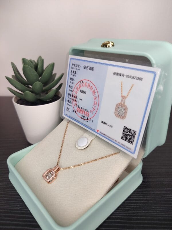 Katharine™ Rose Gold Diamond Pendant Necklace – Certified, Gift-Boxed (Limited Piece)