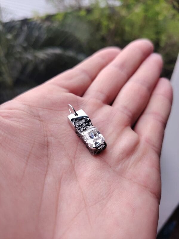 Fortune Forged in Silver” - 4ct Radiant Moissanite Pendant in Handcrafted 9999 Fine Silver (Limited One-of-a-Kind Collector's Piece) - Image 6