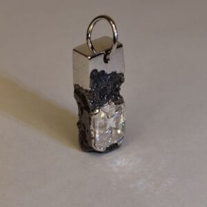 Fortune Forged in Silver” - 4ct Radiant Moissanite Pendant in Handcrafted 9999 Fine Silver (Limited One-of-a-Kind Collector's Piece)
