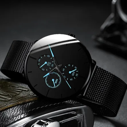 “The Silhouette” | Ultra-Thin Mesh Strap Watch for Men - 画像 (5)