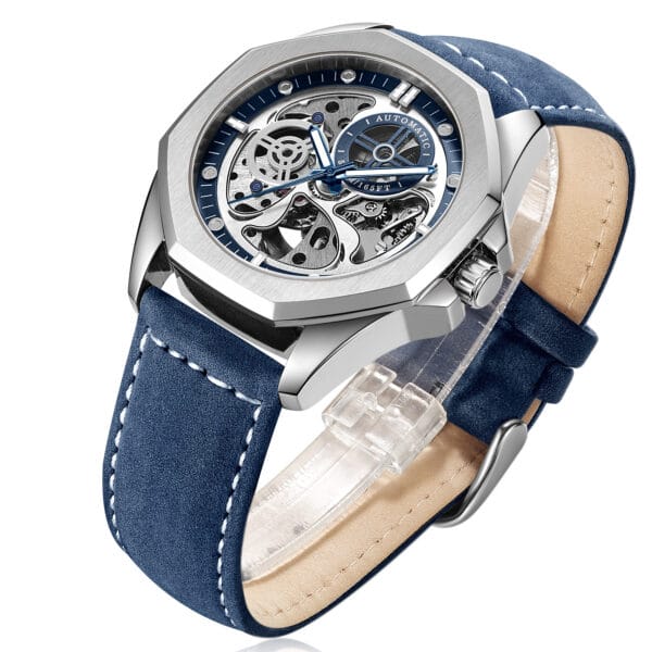 Neon Engine | Hollow Automatic Leather Watch - Image 2