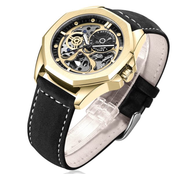 Neon Engine | Hollow Automatic Leather Watch - Image 3
