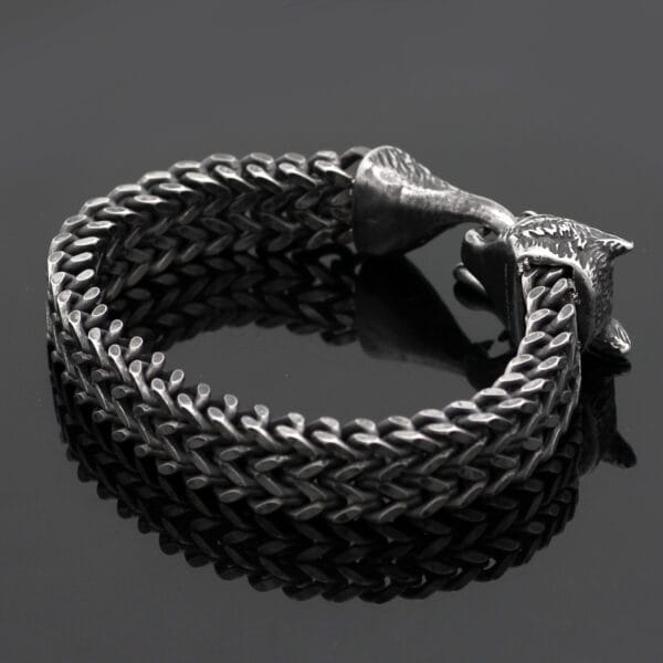 Vikings | Black Wolf Bracelet