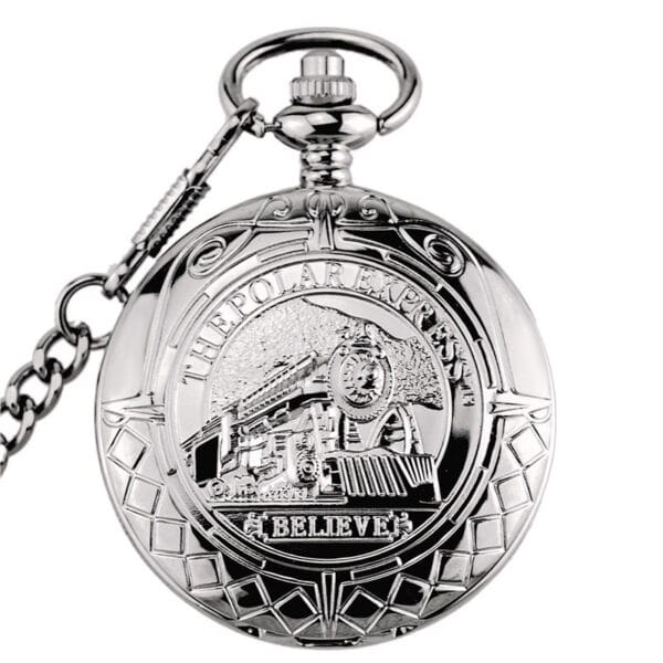 Retro Locomotive Flip Pocket Watch | Hollow Mechanical - Image 7