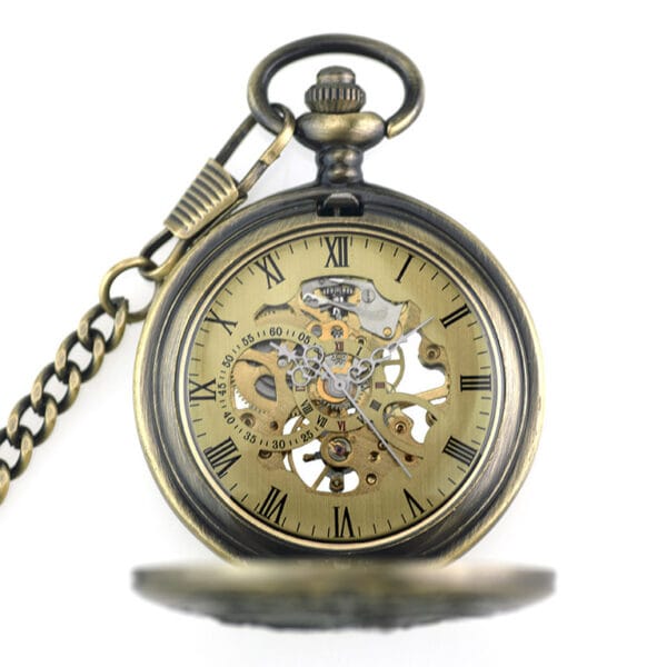Retro Locomotive Flip Pocket Watch | Hollow Mechanical - Image 6