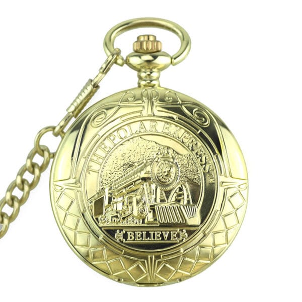 Retro Locomotive Flip Pocket Watch | Hollow Mechanical - Image 4