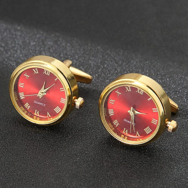 Luxury Quartz Clock Cufflinks